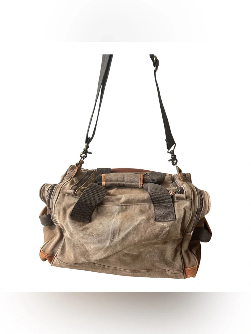 High Sierra Vintage Weathered Canvas/Leather Duffel Bag